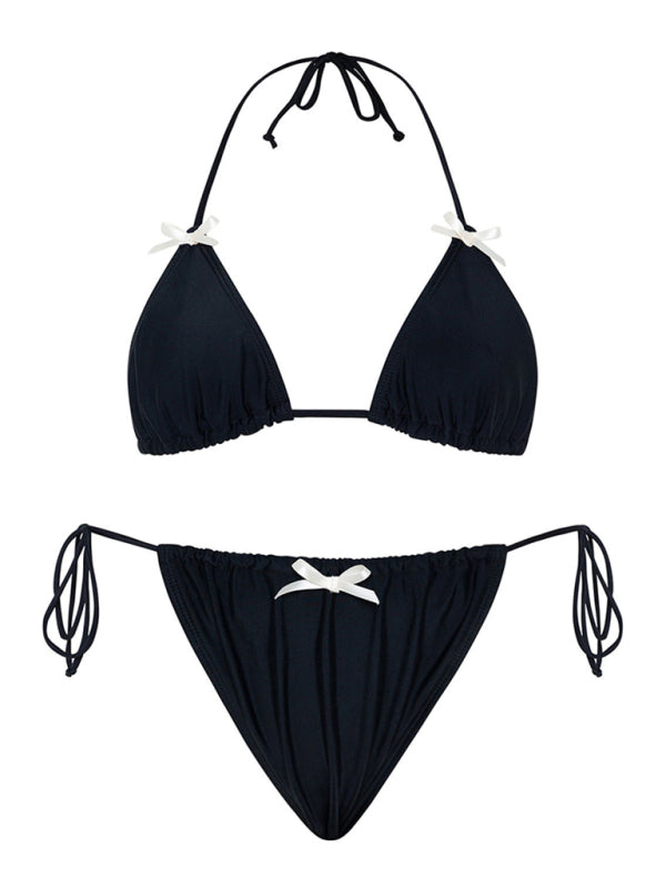 Levoire | Bikini une pièce sexy unicolore avec nœud bikini
