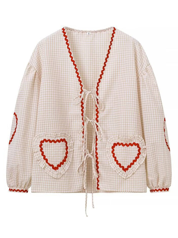Levoire | Robes pour dames Love Pocket Carreaux Chemise à manches longues