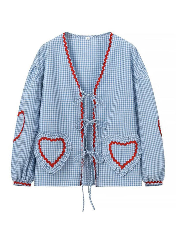 Levoire | Robes pour dames Love Pocket Carreaux Chemise à manches longues