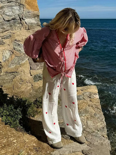 Levoire | Robes pour dames Love Pocket Carreaux Chemise à manches longues