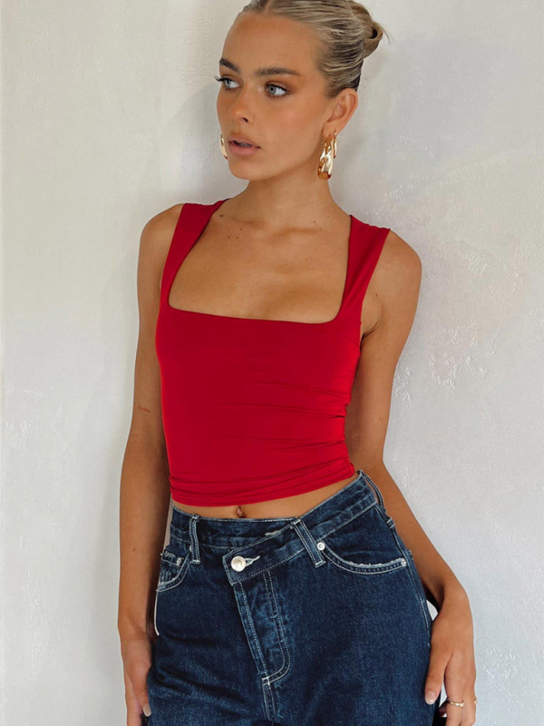 Levoire | Nouveau Sexy Chaud Fille Carré-Coupe Slim Fit Sans Manches Tops