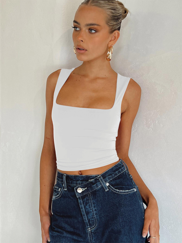 Levoire | Nouveau Sexy Chaud Fille Carré-Coupe Slim Fit Sans Manches Tops