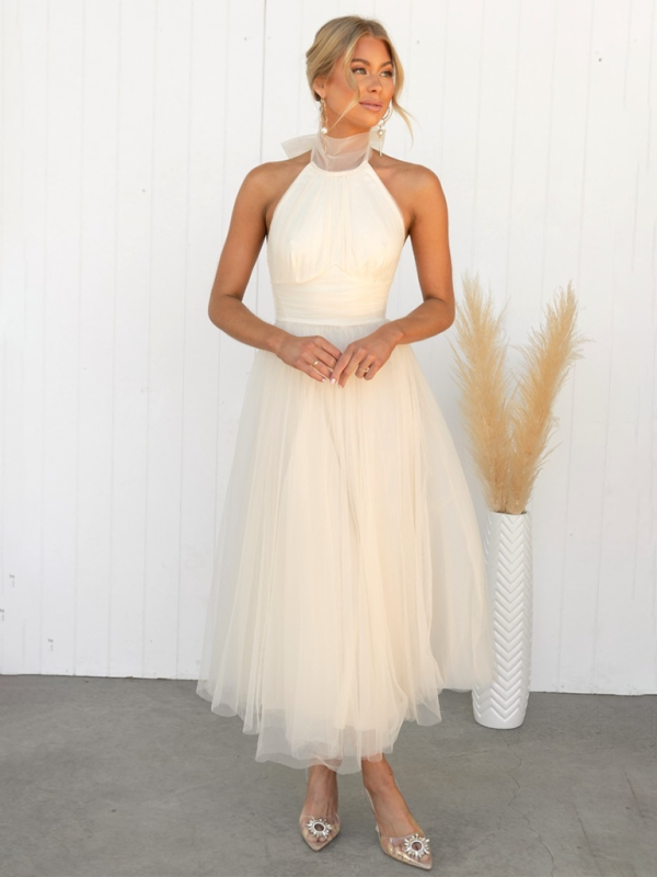 Levoire | Nouveau style col halter en maille robe à col roulé