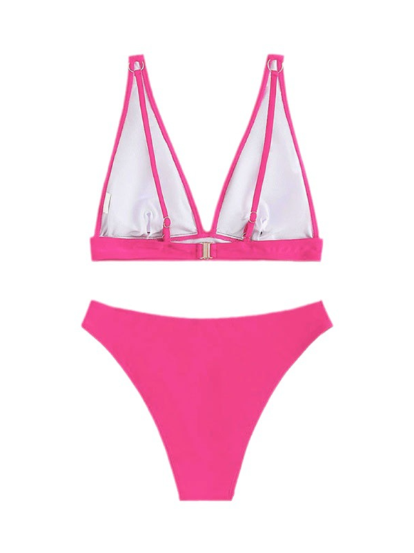 Levoire | Nouveau maillot de bain en une seule couleur Push-Up taille haute à bonnets triangulaires maillot de bain
