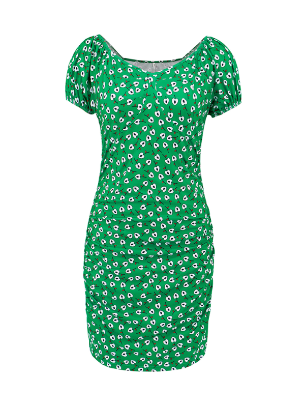 Levoire | Nouveau style polyvalent élégant courte robe fleurie à décolleté en V