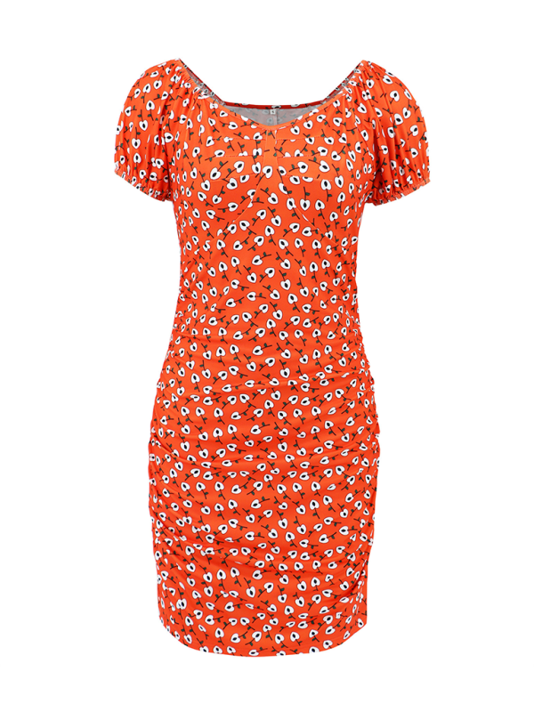Levoire | Nouveau style polyvalent élégant courte robe fleurie à décolleté en V