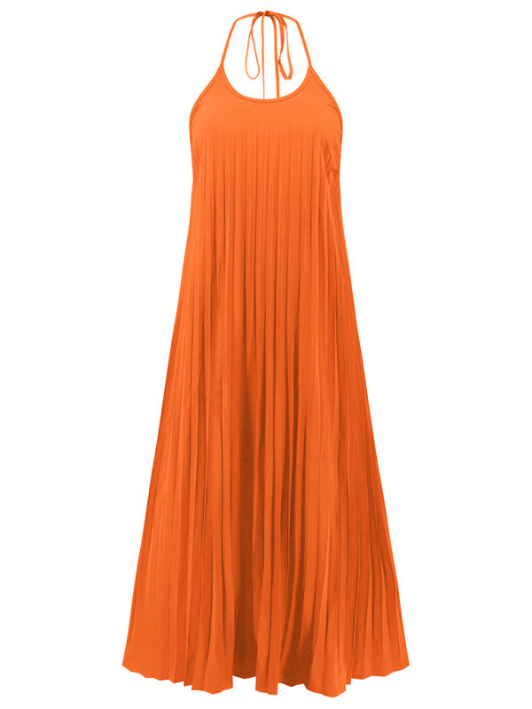 Levoire | Nouvelle robe longue plissée en A de vacances à la plage