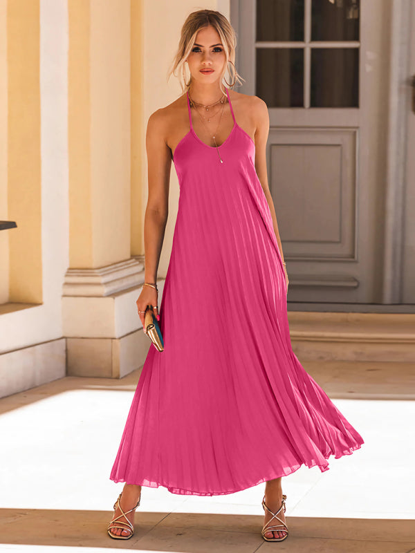 Levoire | Nouvelle robe longue plissée en A de vacances à la plage