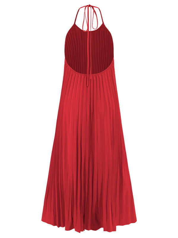 Levoire | Nouvelle robe longue plissée en A de vacances à la plage