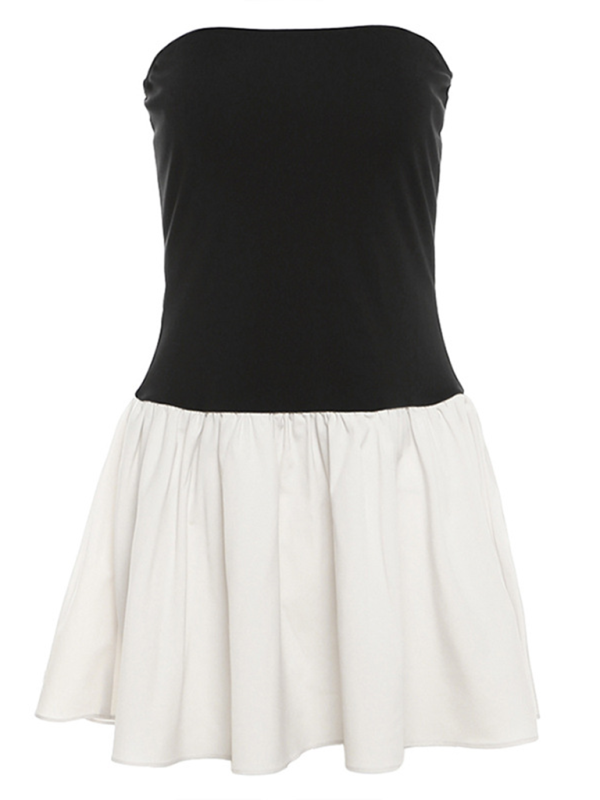 Levoire | Femme Fashionable En-Cou Contraste Plissé Ajusté Robe
