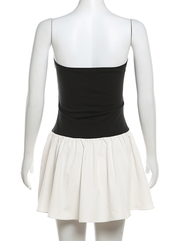 Levoire | Femme Fashionable En-Cou Contraste Plissé Ajusté Robe