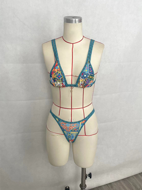 Levoire | Modisj et sexy vacances dames imprimé double bandeau bikini ensemble