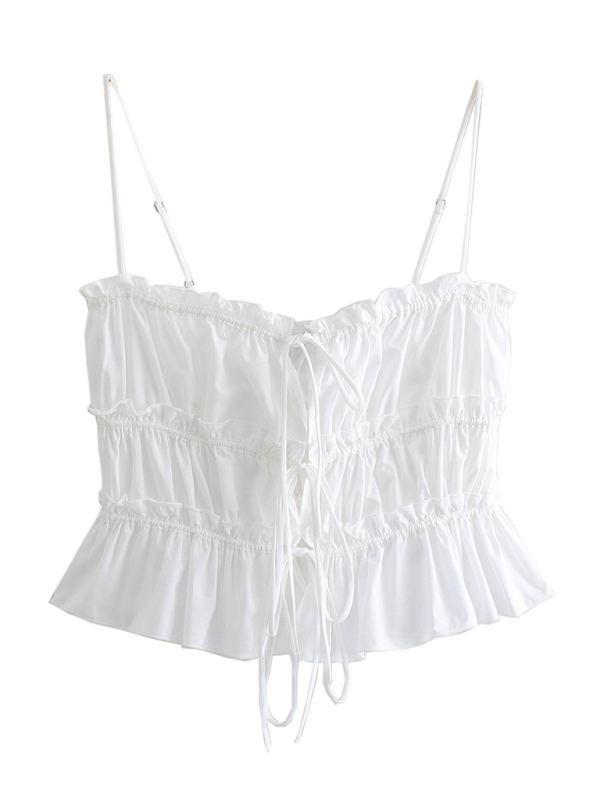 Levoire | Vêtements pour dames Top spaghetti loose décoré avec un nœud