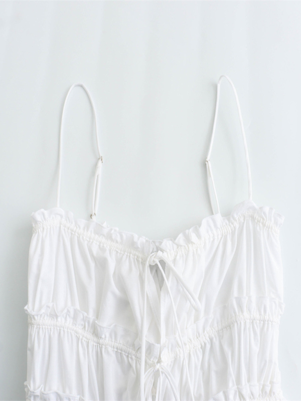 Levoire | Vêtements pour dames Top spaghetti loose décoré avec un nœud