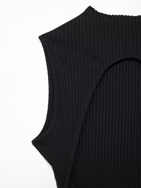 Levoire | Femmes Nouvelle Tenue de Loisirs Sans Manches Forme Bouffante Robe Côtelée