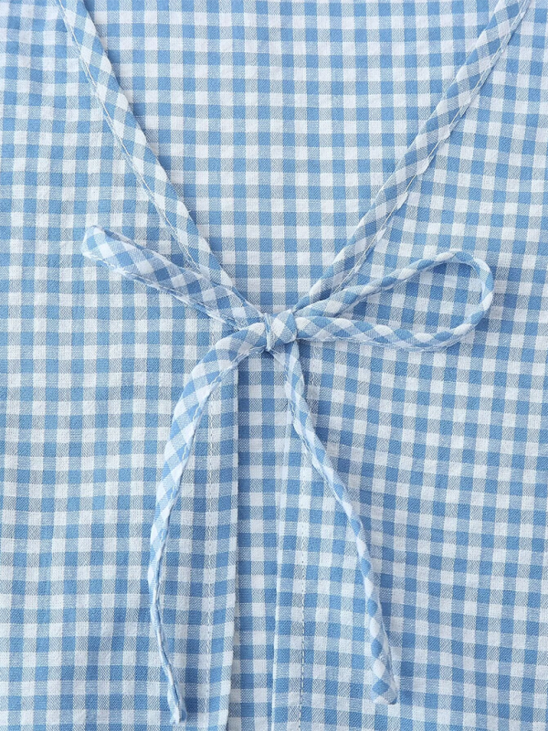 Levoire | Nouveaux ensembles de blouse de travail à lacets pour femmes + shorts à carreaux