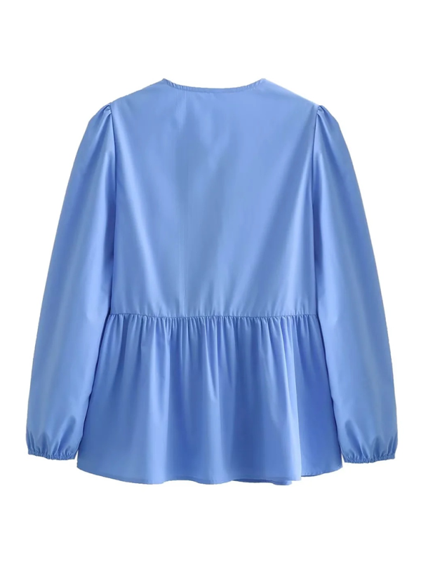 Levoire | Femme Mode de Rue Nœud Chemise à Manches Longues
