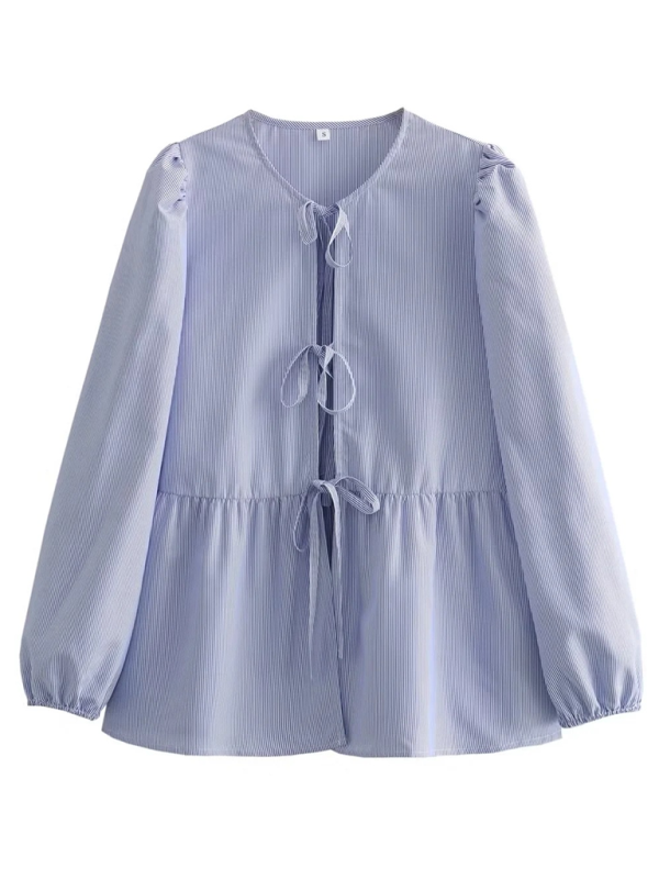 Levoire | Femme Mode de Rue Nœud Chemise à Manches Longues