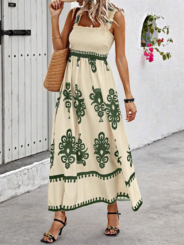 Levoire | Robe midi croisée imprimée style résort