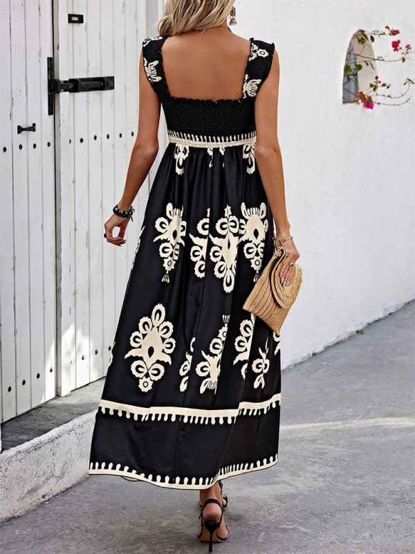 Levoire | Robe midi croisée imprimée style résort