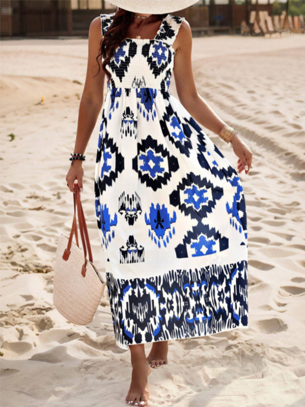 Levoire | Robe midi croisée imprimée style résort Muster2