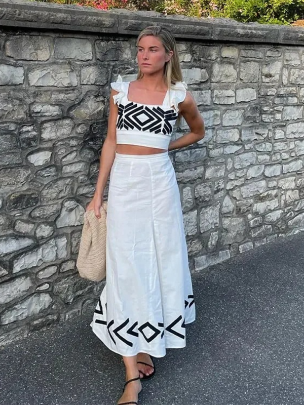 Levoire | Mode, hi-hat, ondulé, gilet imprimé et robe à jupe