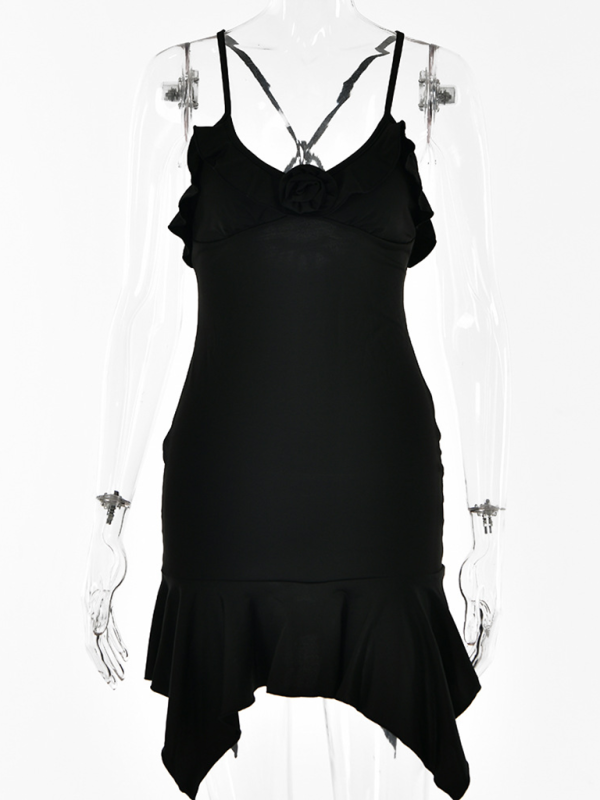 Levoire | Robe à bretelles décolletée mode nouvelle sexy chaude fille taille haute sac à dos jupe hanches