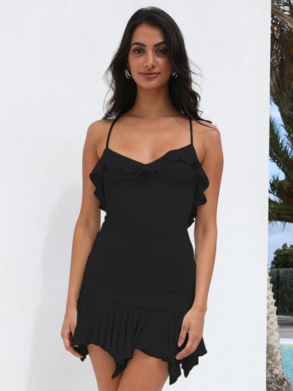 Levoire | Robe à bretelles décolletée mode nouvelle sexy chaude fille taille haute sac à dos jupe hanches