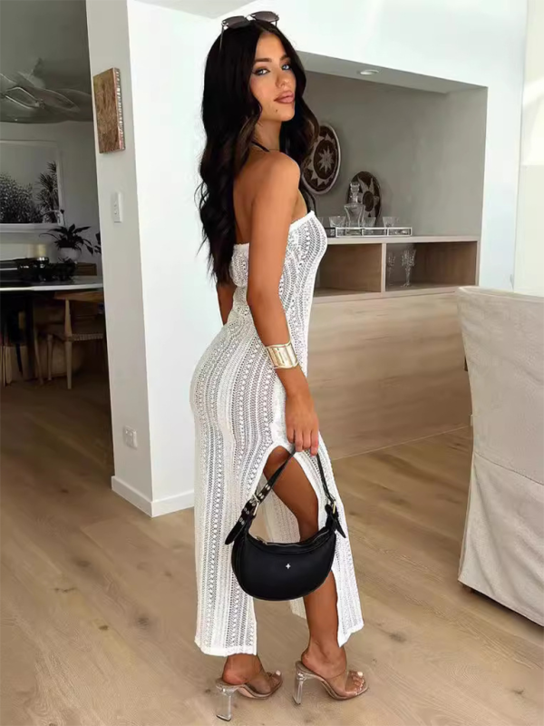Levoire | Femme nouvelle mode sexy transparent robe en dentelle emballage de poitrine robe de hanches