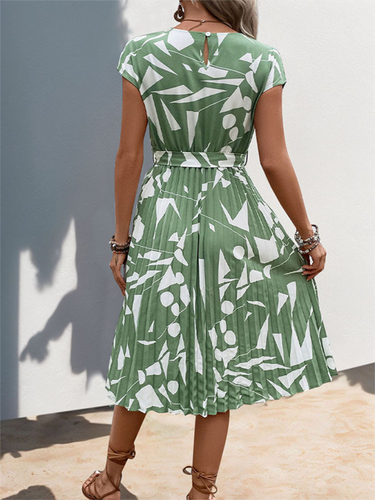 Levoire | Femmes nouvelle robe plissée à motif géométrique