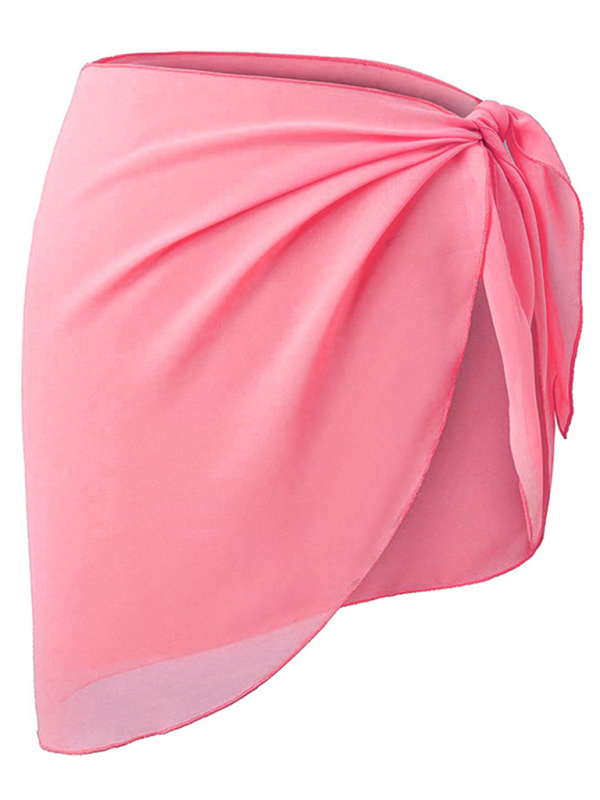 Levoire | Femme Bikini Couverture-Up Chemise Plage Emballage Robe Chiffon Jupe Tablier Rosa UNE TAILLE