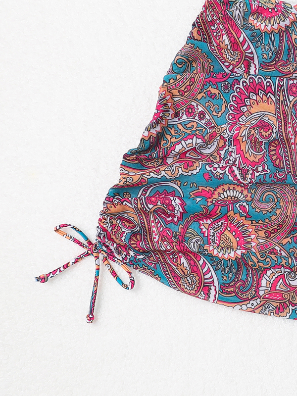 Levoire | Motif fleur de cajou Lien Maillot de bain Bikini sexy Ensemble deux pièces Ensemble quatre pièces