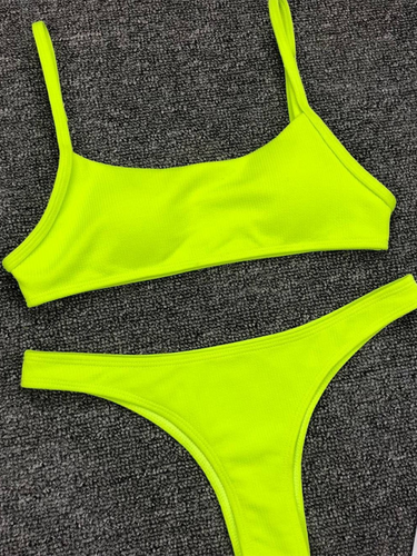 Levoire | Maillot de bain deux pièces sexy uni fluoré bikini uni