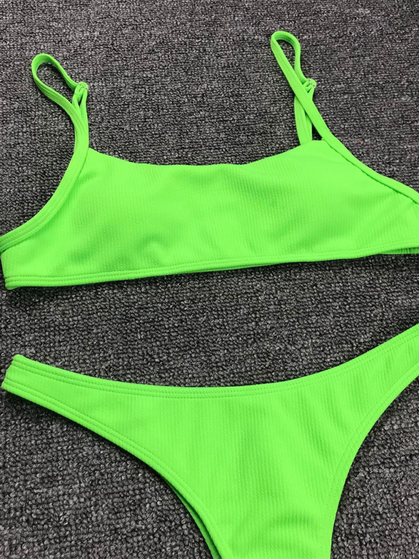 Levoire | Maillot de bain deux pièces sexy uni fluoré bikini uni