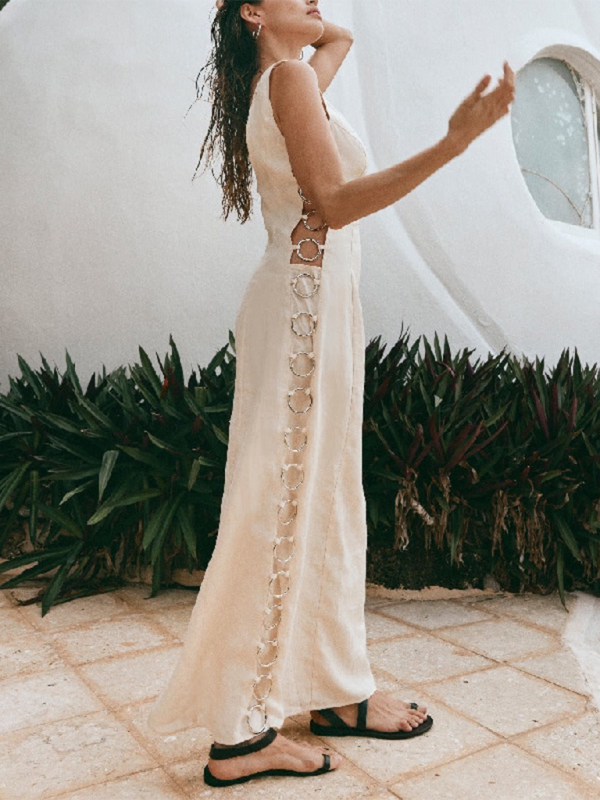 Levoire | Nouveau style imprimé sans manches robe ring sexy décorative