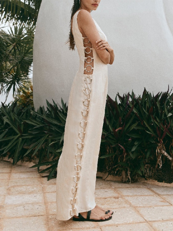 Levoire | Nouveau style imprimé sans manches robe ring sexy décorative