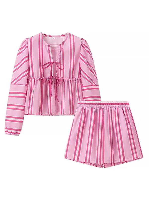 Levoire | Nouvelles robes à rayures à manches courtes avec ceinture