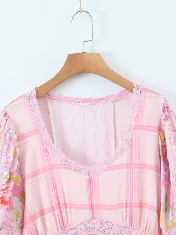 Levoire | Nouvelle Robe Longue à Manches Colorblock à Pointe