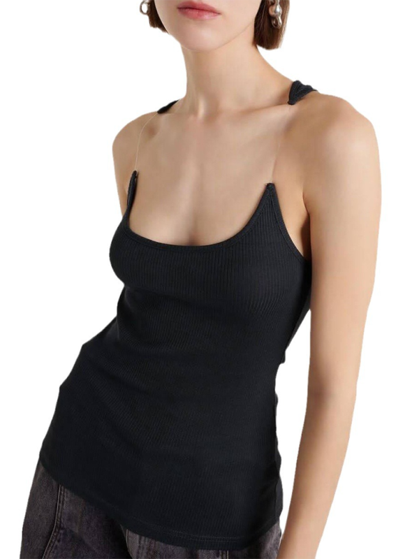 Levoire | Femme-Camisole avec haut côtelé rembourré