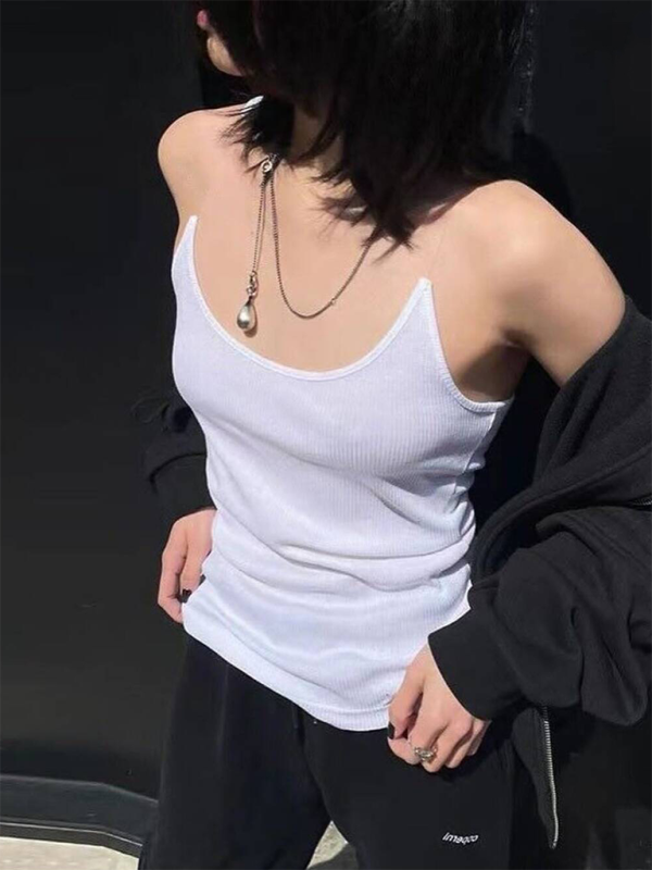 Levoire | Femme-Camisole avec haut côtelé rembourré Blanc UNE TAILLE