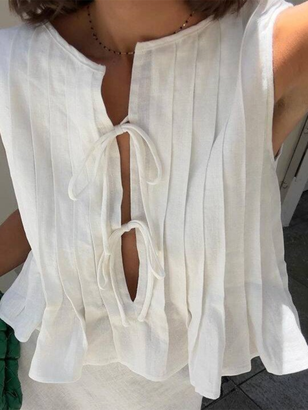 Levoire | Blouse en coton et lin pour femme avec bretelles