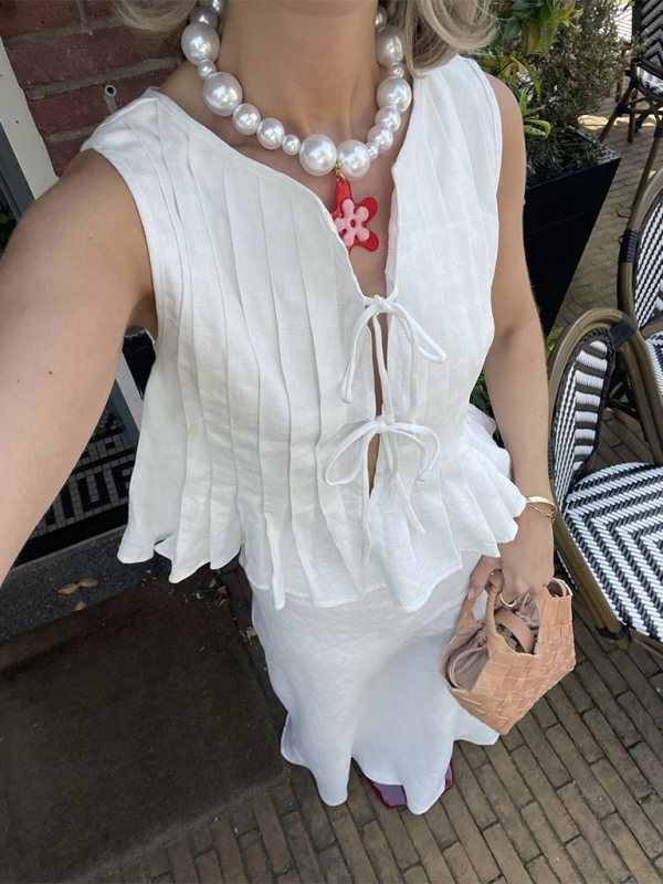 Levoire | Blouse en coton et lin pour femme avec bretelles