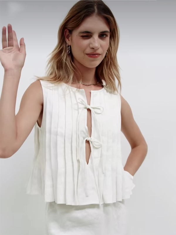 Levoire | Blouse en coton et lin pour femme avec bretelles