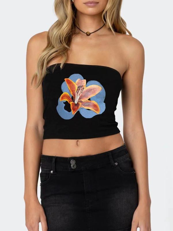 Levoire | Femmes Personnalité Rue Design Floral sexy Découpe Taille Haut