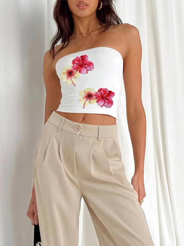 Levoire | Femmes Personnalité Rue Design Floral sexy Découpe Taille Haut