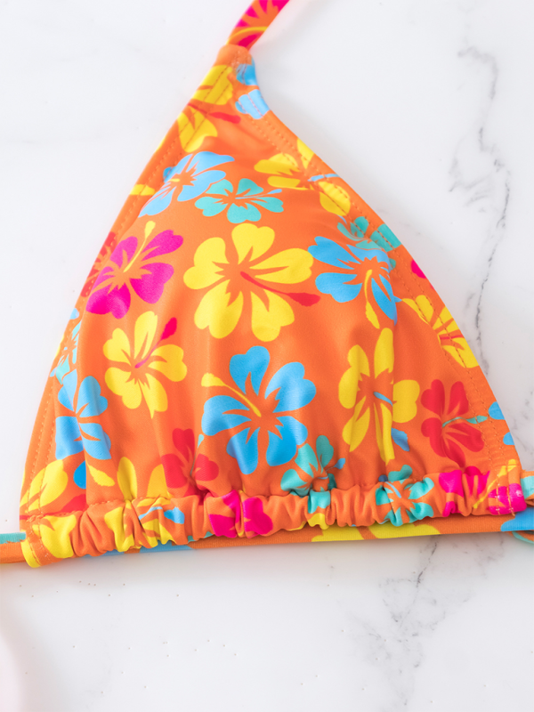 Levoire | Bikini sexy à lacets imprimé en triangle