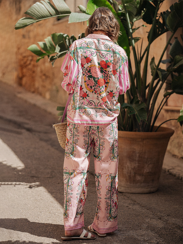 Levoire | Nouvelle robe de vacances décontractée à manches longues avec poches imprimée