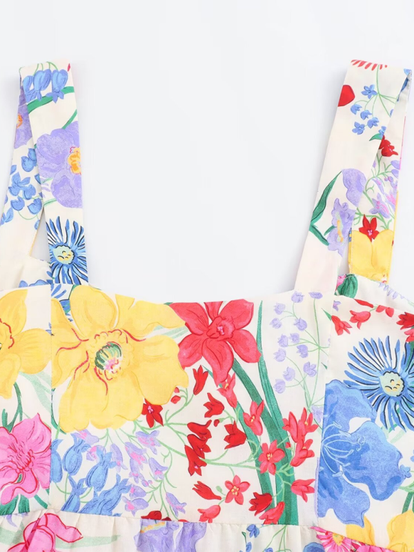 Levoire | Nouveau style design floral tunique à bretelles spaghetti