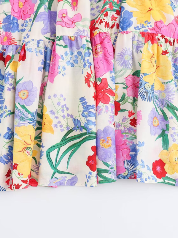 Levoire | Nouveau style design floral tunique à bretelles spaghetti