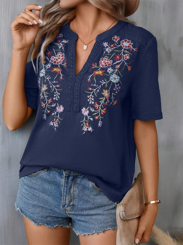 Levoire | Nouvelle mode féminine top en dentelle brodé Champlain Couleur